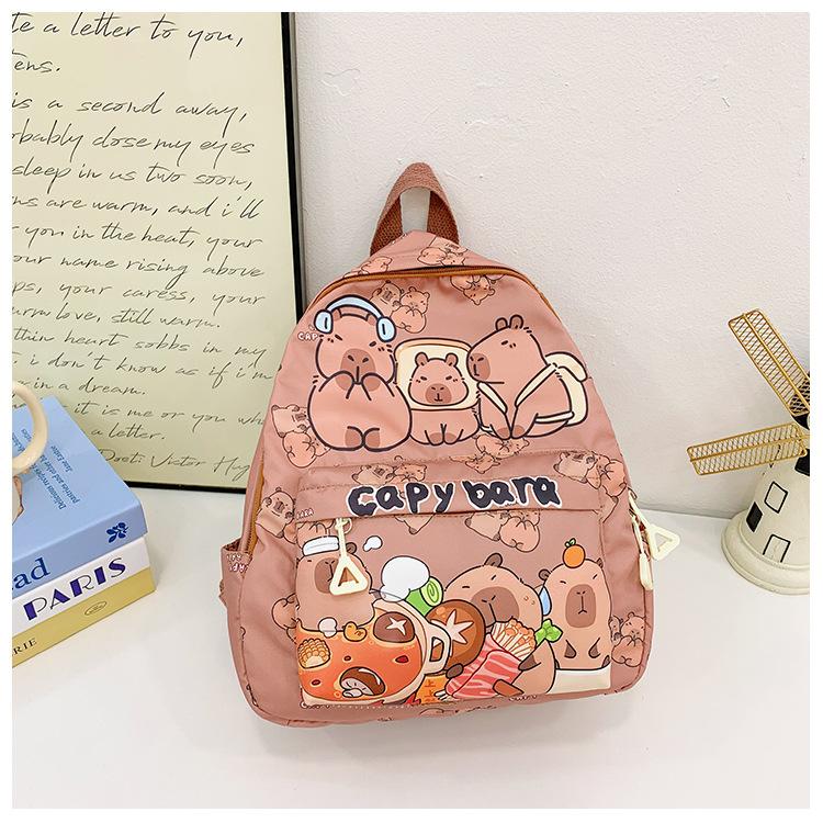 School bag Kapibara new children's cute cartoon backpack trendy versatile printed bag