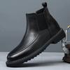 British and Korean Style Trendy Men's Casual High-top Leather Shoes Brock Riding Boots Chelsea Pointed Business Ankle Boots