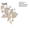Wedding Party Brooch Flower Branch with Faux Pearls Rhinestones, Decorative Lapel Pin Daily Wear for Party, Dainty Jewelry Accessory Women Girls