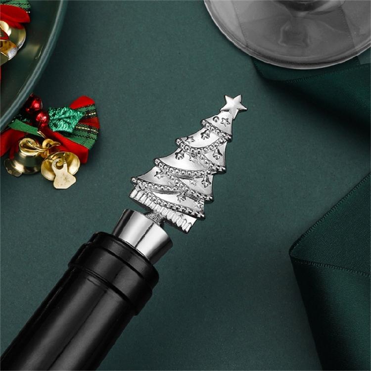 Weinkorken in Weihnachtsform Zinklegierungsbasis Auslaufsicher Dekoratives Küchenzubehör Feiertagsgeschenk