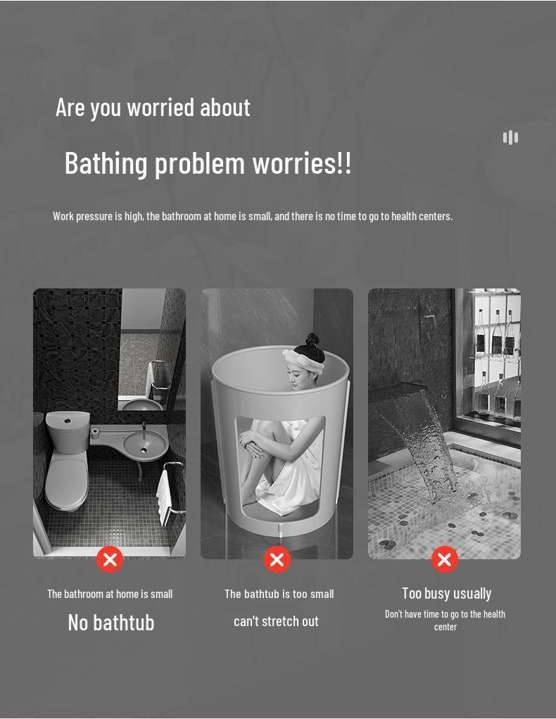 Collapsible Full-Body Bathtub for Adults and Children, Ideal for Bathing, Soaking, and Swimming.