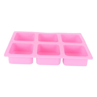 6 ?Moule carré en silicone pour gâteau, arôme, fabrication de savon à la main, outil de bricolage pour la cuisson du savon