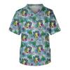 Men's Casual Short-Sleeved V-Neck Printed Front Pocket Top
