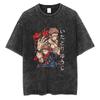 Japanischer Jujutsu Kaisen Anime Sommer Neues gewaschenes T-Shirt Retro Muster Unisex Baumwolle Kurzarm Bequem YK Shirt