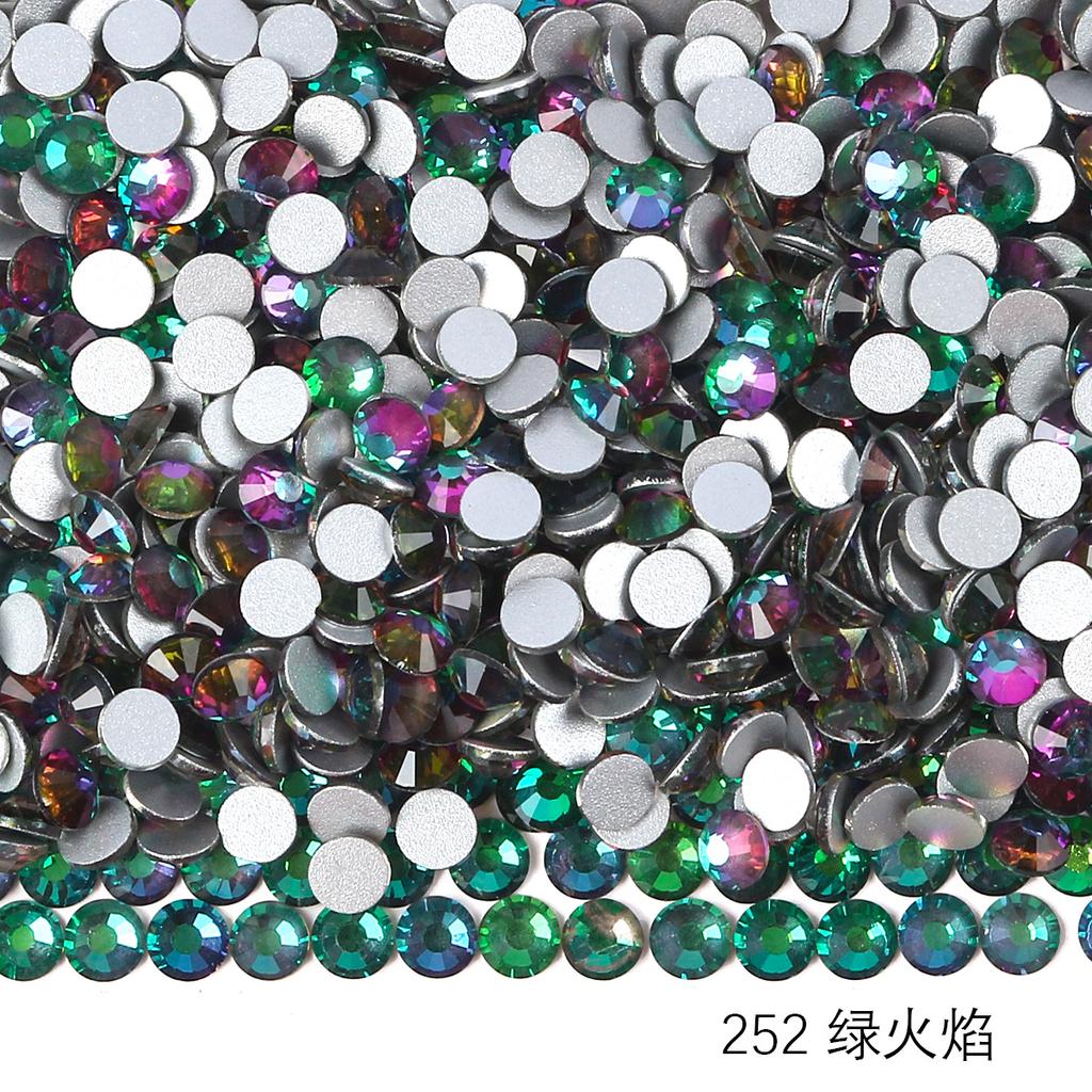 Ss3-Ss30 Strass Ab Colorés Verre Fond Plat Strass Diamant Cristal Coloré Rond Autocollant Manucure Diy Diamant