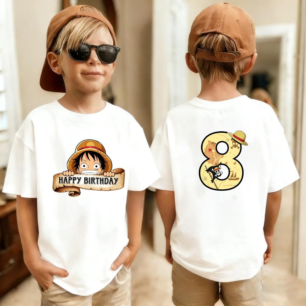 Sommer Einteiler Kinder Reines Baumwoll T-Shirt Nummer 1-10 Aufdruck Geburtstagsgeschenk Atmungsaktiv Bequem Jungen T-Shirt Mode Top
