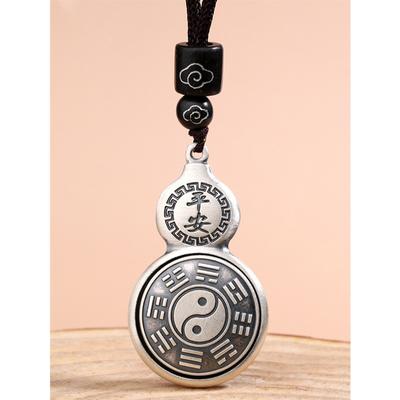 Retro Kürbis Anhänger Männlich Lange Lebensdauer Reichtum Amulett Zubehör Trendy Sternzeichen Zeichen Fu Acht Trigramme Halskette Für Männer Schmuck
