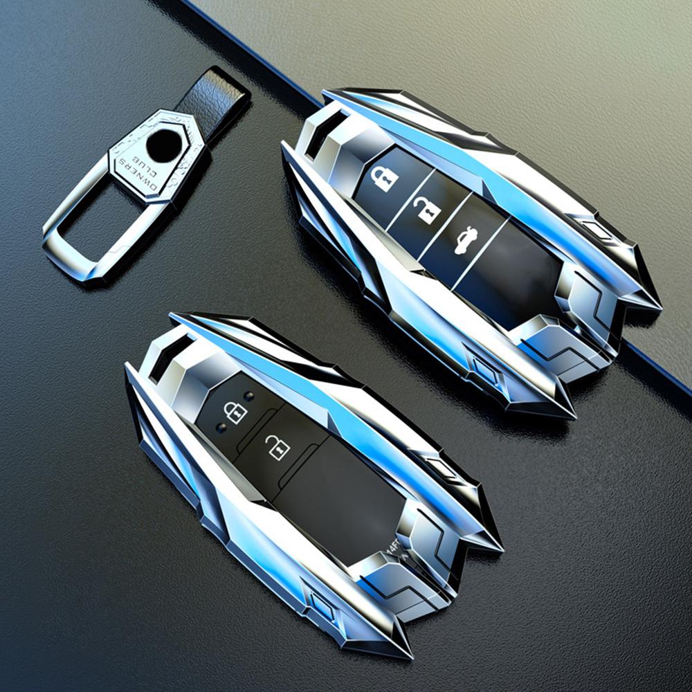 Alloy Car Key Case Cover Shell For Toyota Land Cruiser 200 300 Prado Crown TLK 200 Yaris Cross Hilux Innova Fortuner Camry 55