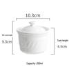 Zhaoran Pure White Ceramic 4-inch Double Boiler Stew Pot with Spoon