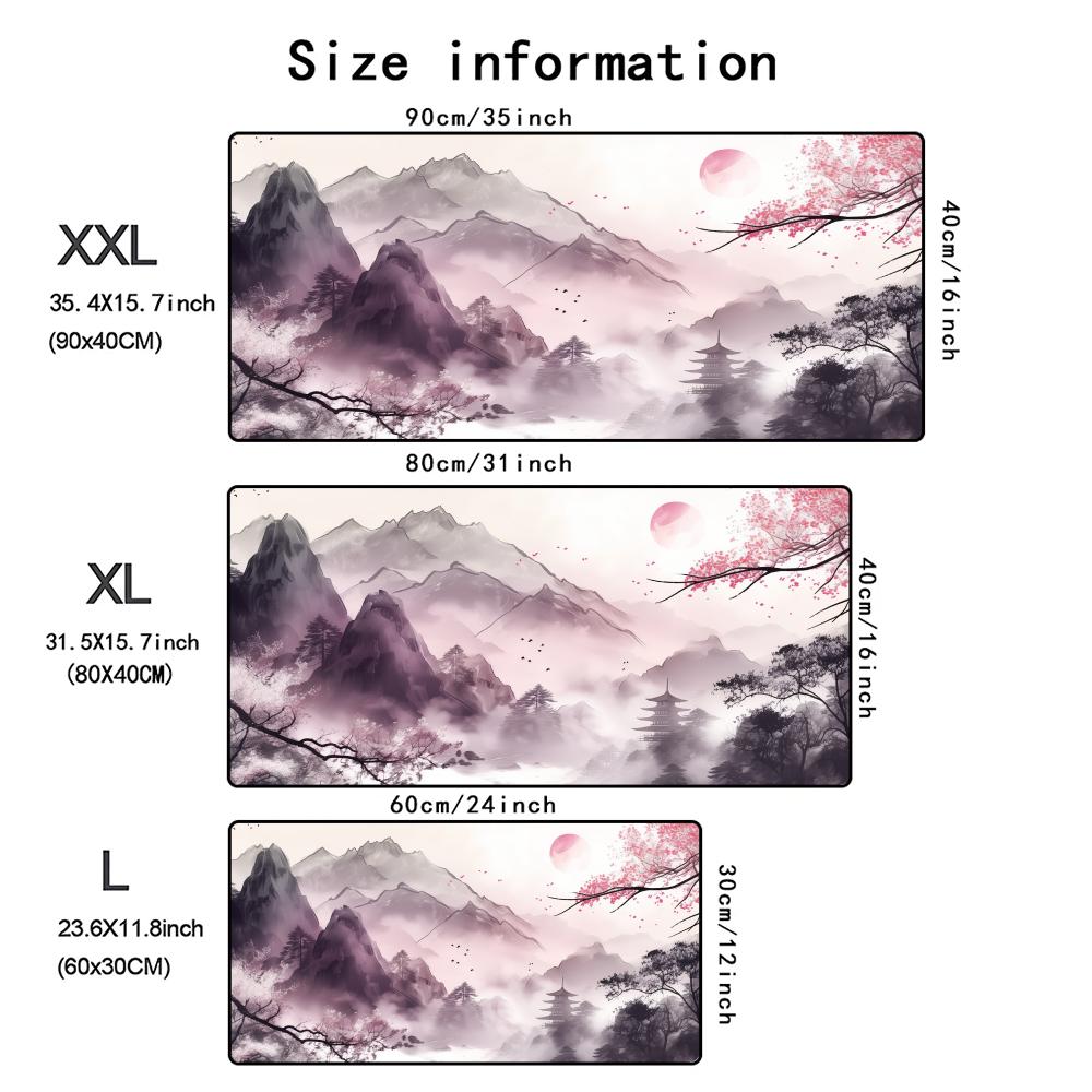 Cherry Blossom Mountains Mouse Pad Xxl Computer Accessories Office Game Table Mats Antislip Gaming Keyboard Mousepads Desk Pads