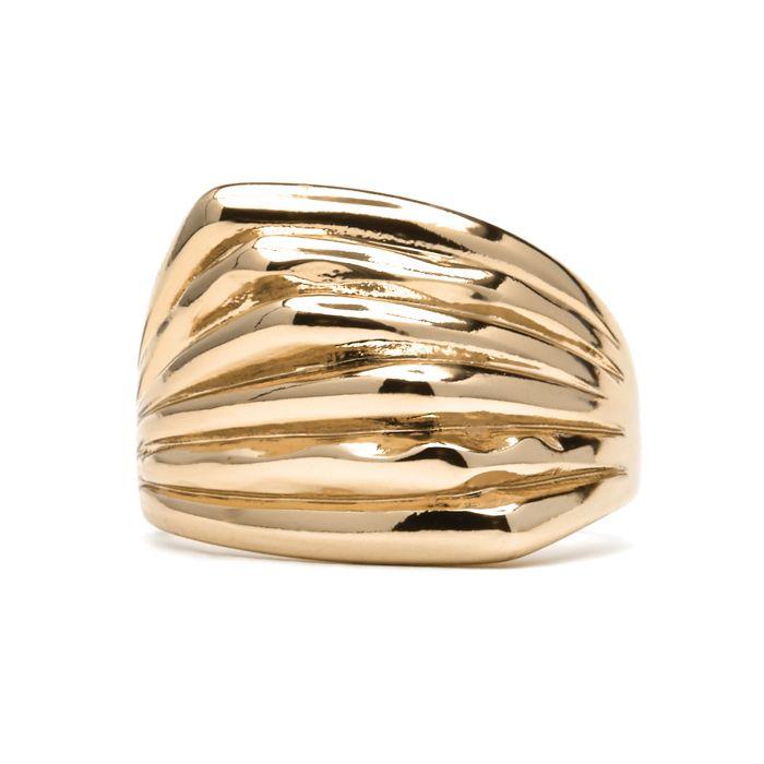 Anneau - LUXENTER - Rorrie - Plaqué or 18k - Largeur 14,7 mm - Oxyde de zirconium
