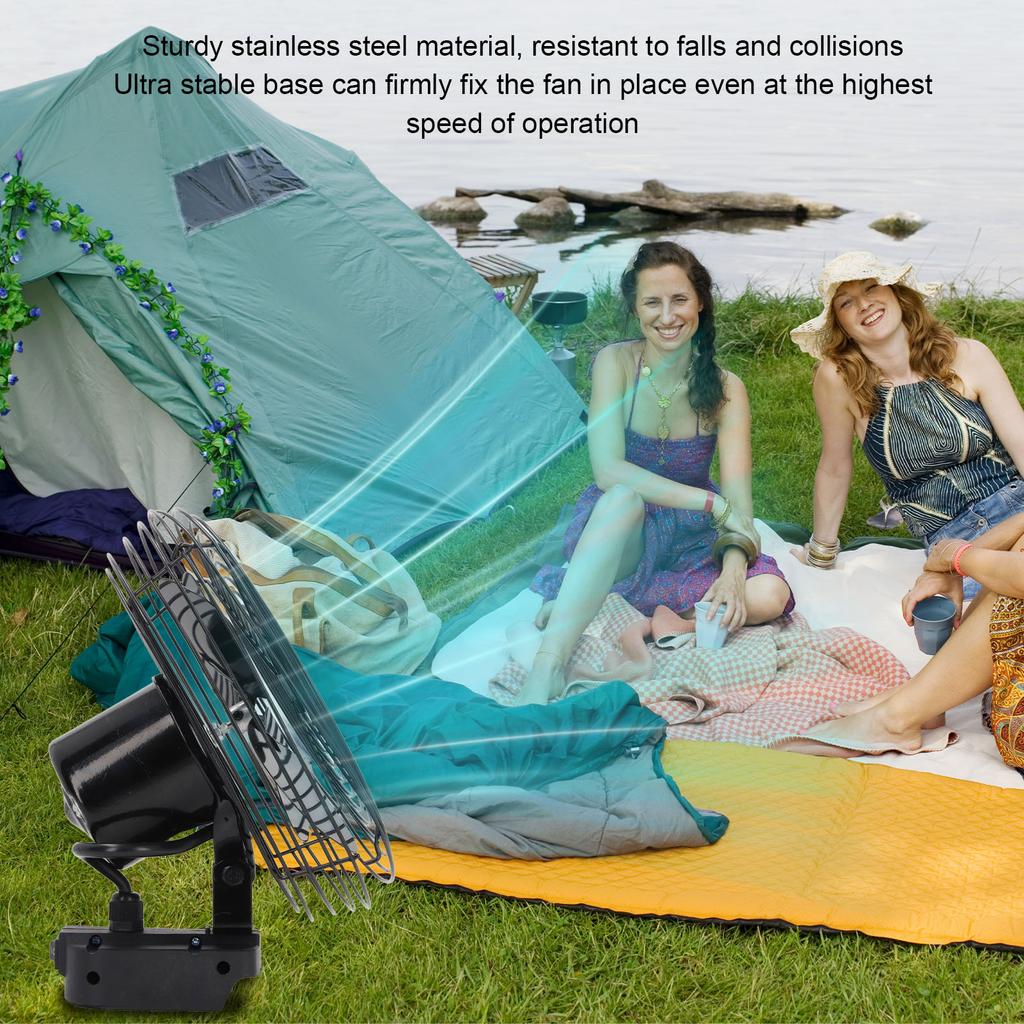 8in Mini Desktop Fan Rechargeable Battery Operated Camping Fan for Family Office Outdoor Travel