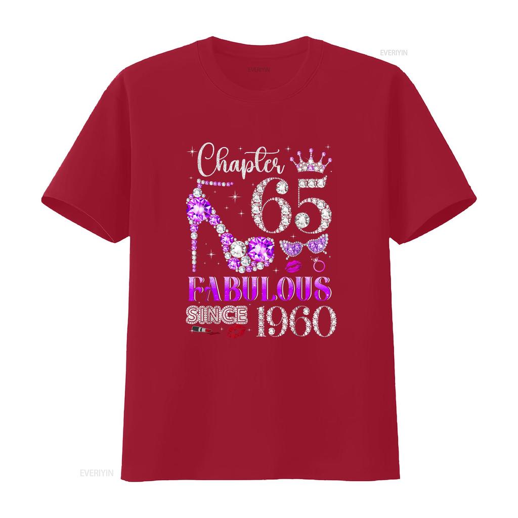 Chapter 65 Fabulous Since 1960 65th Birthday Unisex Ladies T Shirt Vintage Unisex Designer Clothes Stylish Streetwear