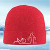 Bike Person Figure Roadside Gesture Black Unisex Women Unisex Knitted Hat Beanie Pullover Cap Winter Thermal Warm Christmas Outdoor