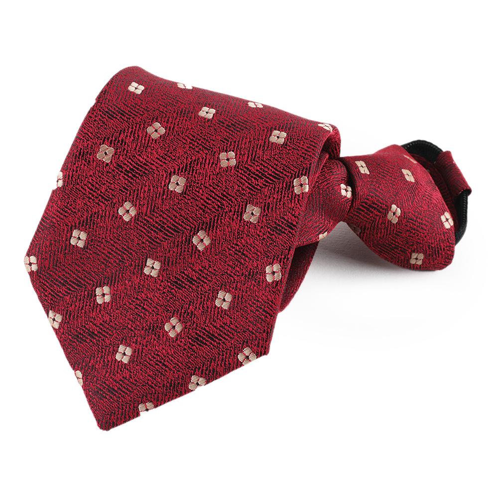 Lazy Tie Men'S Business Dress Wedding Shirt Zipper Knot-Free Navy Blue Burgundy Easily Pulled Men