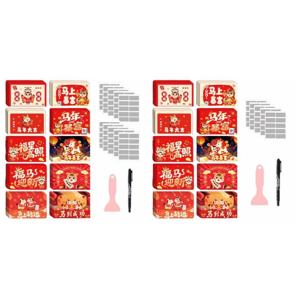 50/100pcs Cartoon Pony Vouchers Tickets DIY Gift Surprise Lucky Cards Game DIY Props