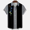 Men's Hawaiian Beach Short Sleeved Striped Shirt 3D Printed Loose Street Fun Men's Top Fashion Casual Simple Pocketless Shirt