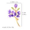 Shiny Crystal Zircon Flower Pearl Brooch For Women Pink Purple Peach Blossom Red Rose Rhinestone Corsage Pins Party Jewelry Gift