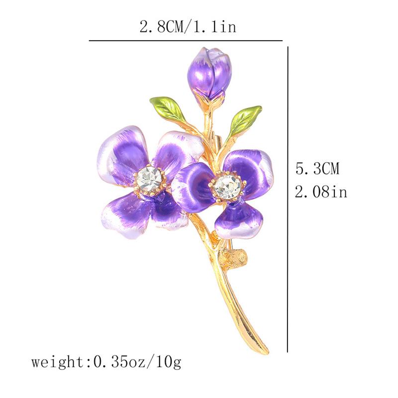 Shiny Crystal Zircon Flower Pearl Brooch For Women Pink Purple Peach Blossom Red Rose Rhinestone Corsage Pins Party Jewelry Gift