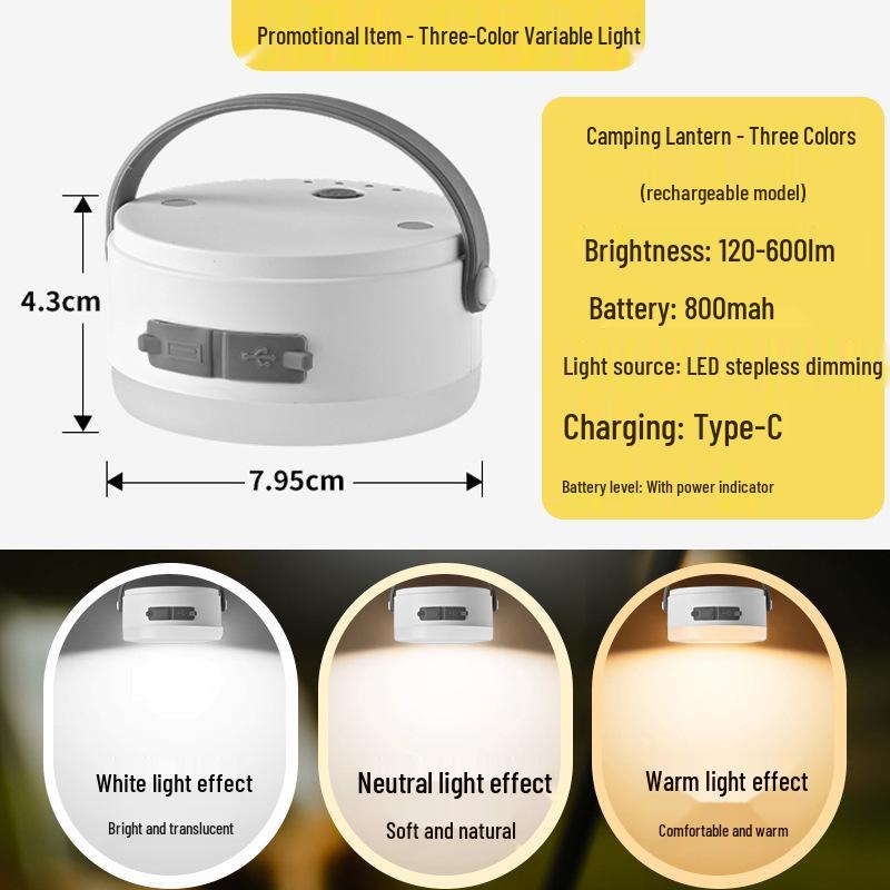 Portable Camping Tent Light with Strong Illumination, Long Battery Life, and Emergency Hanging Feature