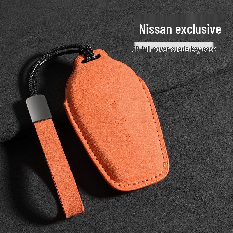 2025 Nissan N7 Suede Key Case: Protective Shell with Buckle Chain for Car Keys