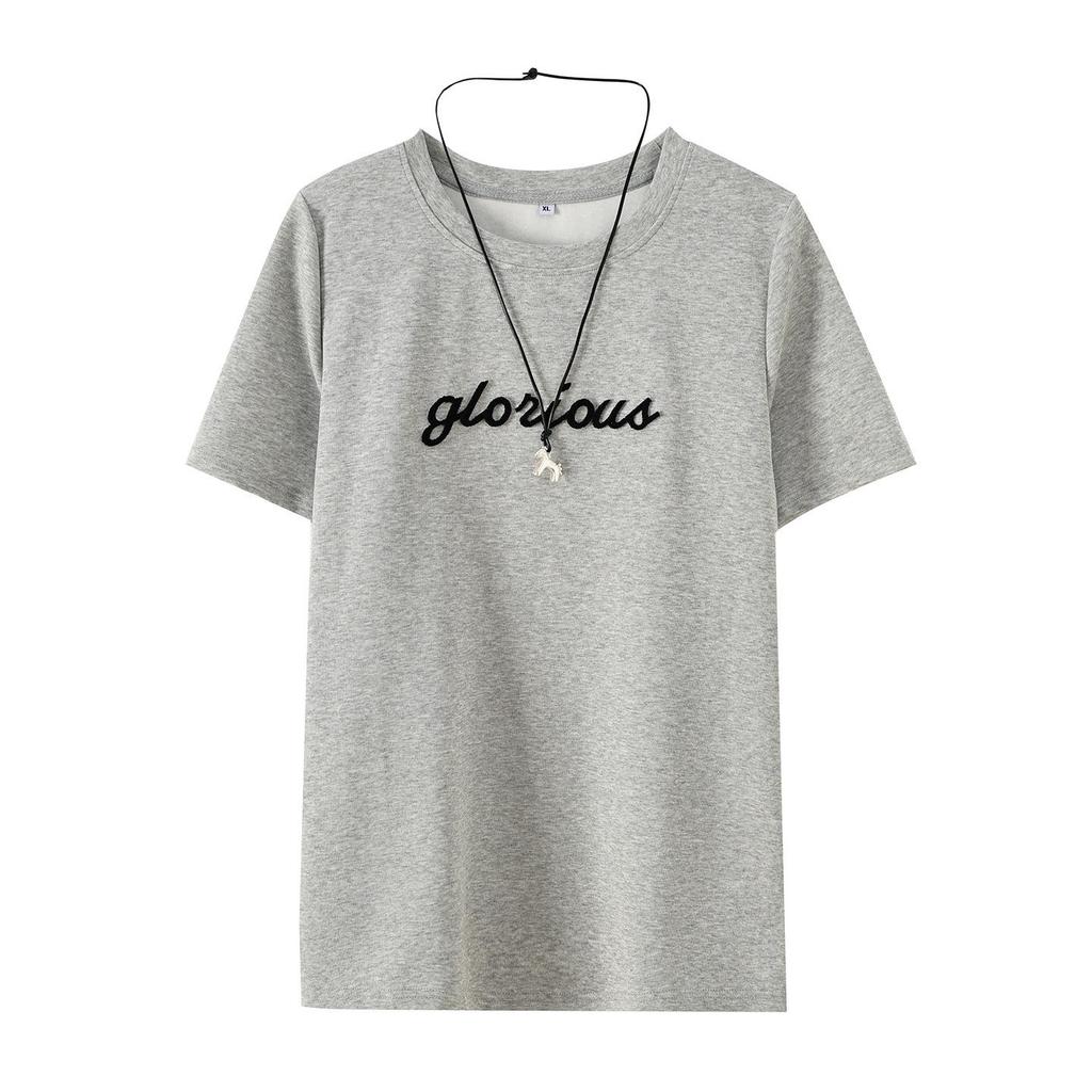 Zhi Xuan Plus Size Korean Style Women's Simple Short Sleeve Pullover T-Shirt - Spring 2026 Loose Casual Slimming Top
