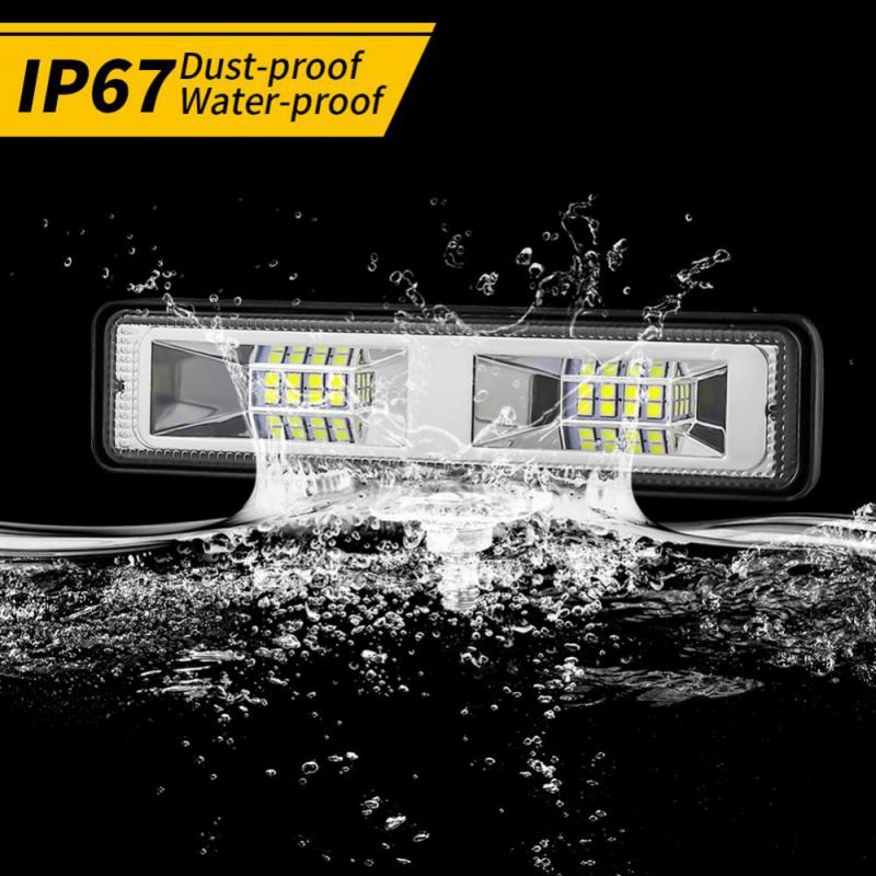 

Свет 12 В / 24 В автомобильный и мотоциклетный рабочий фонарь I-образный 16 светодиодов 48 Вт внедорожный прожектор инженерный свет техническое обслуживание чёрный