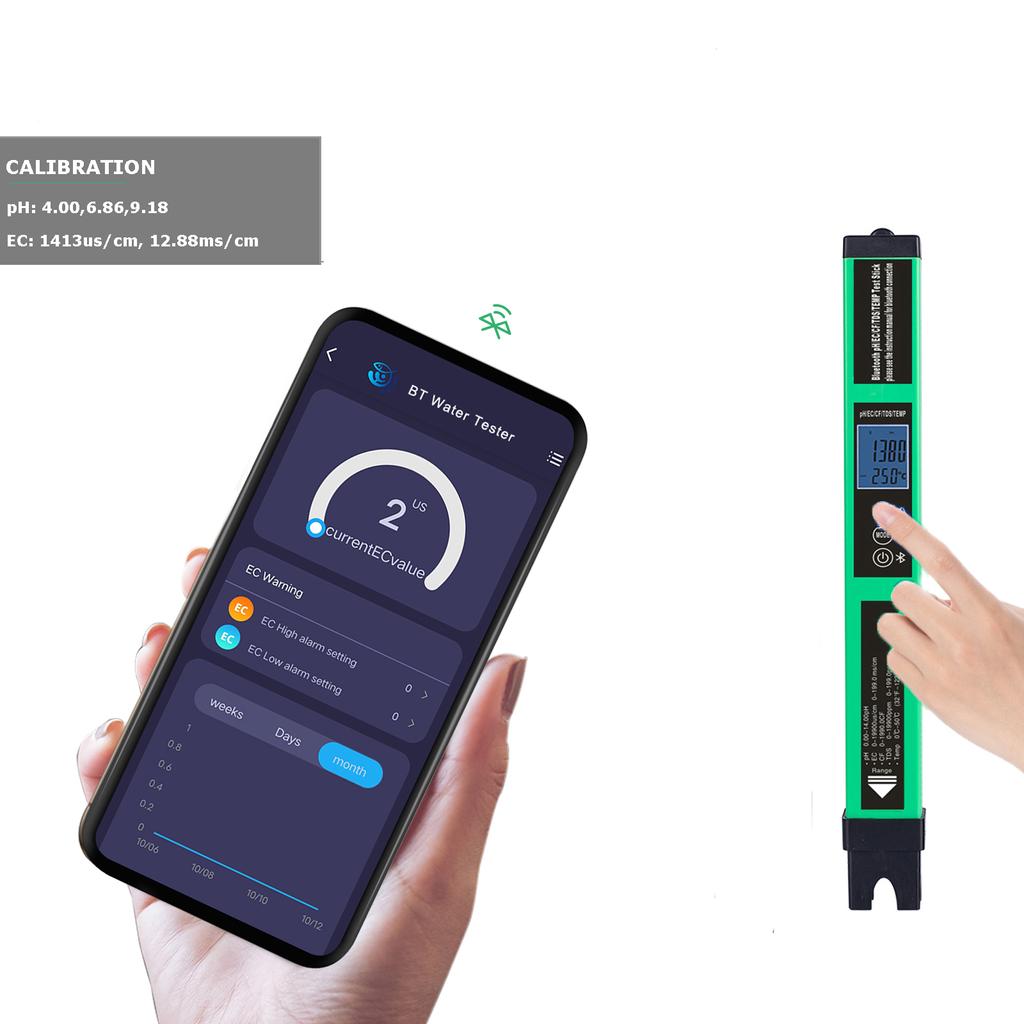 5v1 Digitální pH metr Tester kvality vody Chytrý BT pHECTDSCFTemp Tester pro pitnou vodu