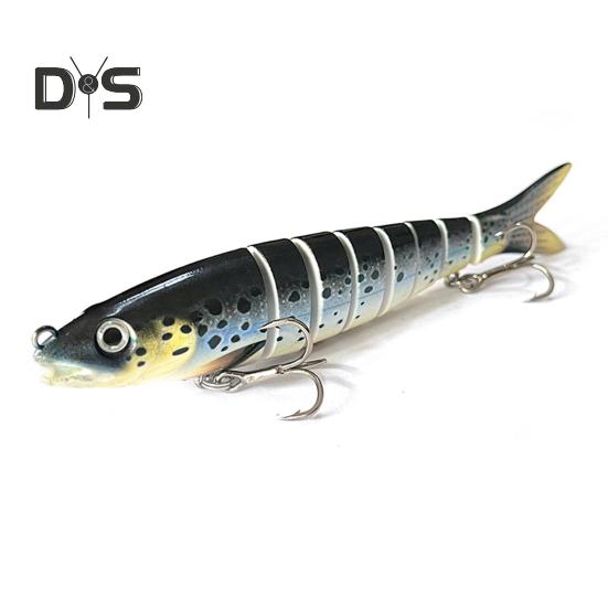 13.5CM/19G Multi-Jointed Fishing Lure with Hooks Slow Sinking 8-Section Swimbait Bionic Hard Artificial Bait Freshwater Saltwater Fishing Accessories