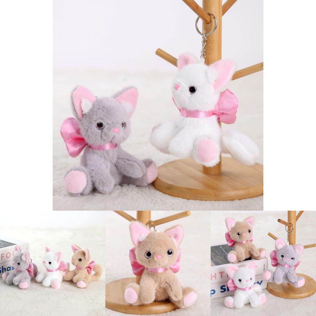 Animal Plush Cat Toy With Short Pile Plush For Backpack Accessory