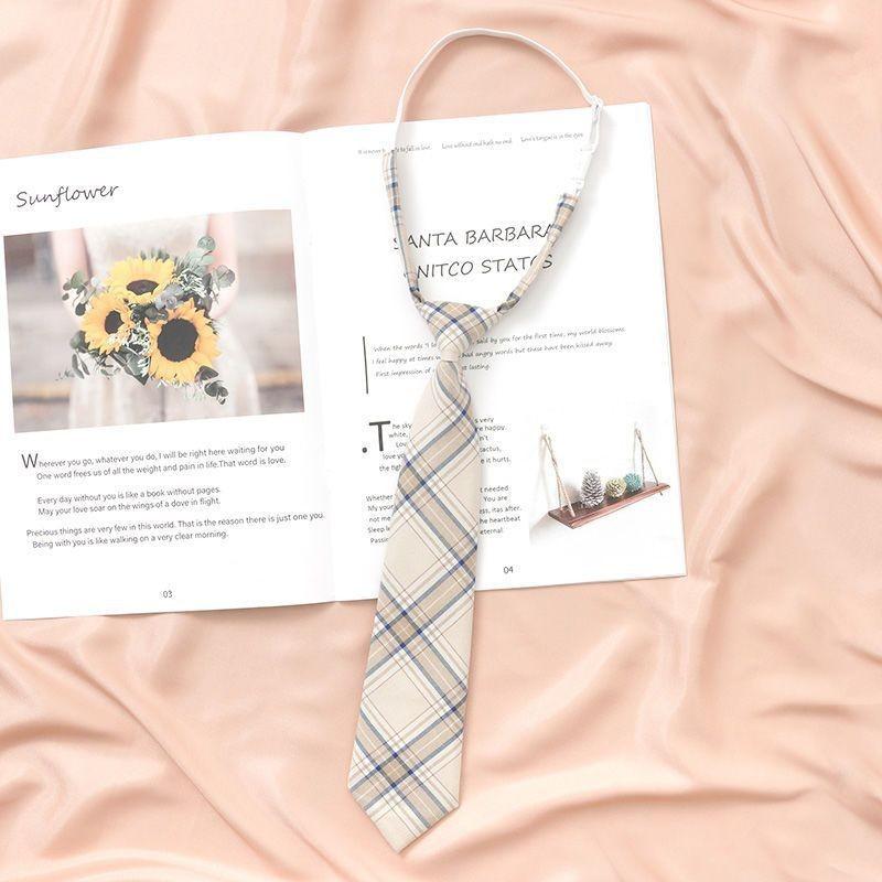 Japanese Striped Tie For Women And Men Polyester School Uniform Accessory