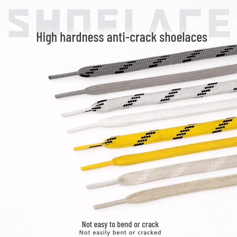 Compatible with Paris 3XL Sneakers: Flat, Wide Shoelace Ropes In White, Black, Blue, Yellow - Ideal for Dad Shoes