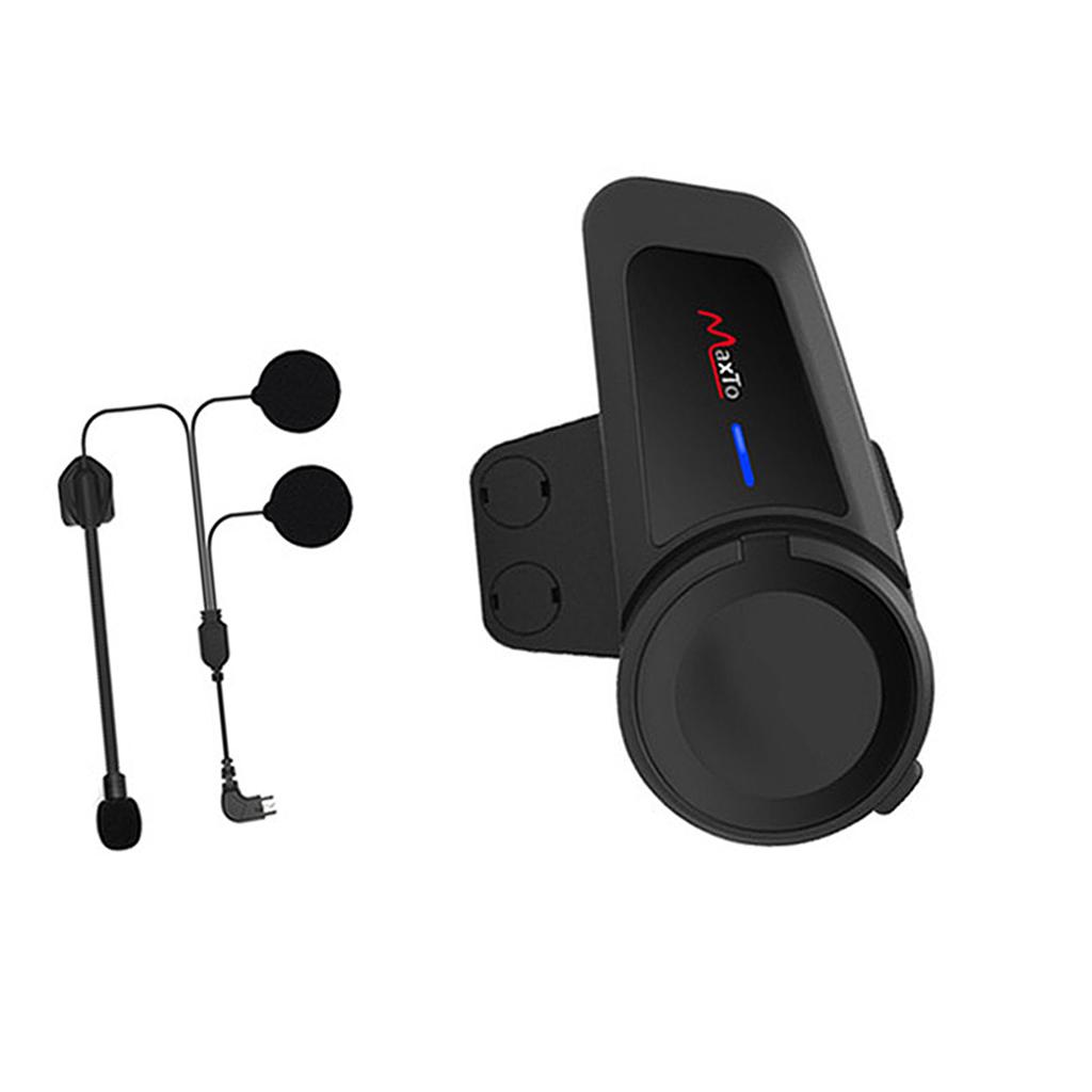 BT Motorcycle Helmet Intercom Water Proof Moto Intercom Headset Replacement for Outdoor Black