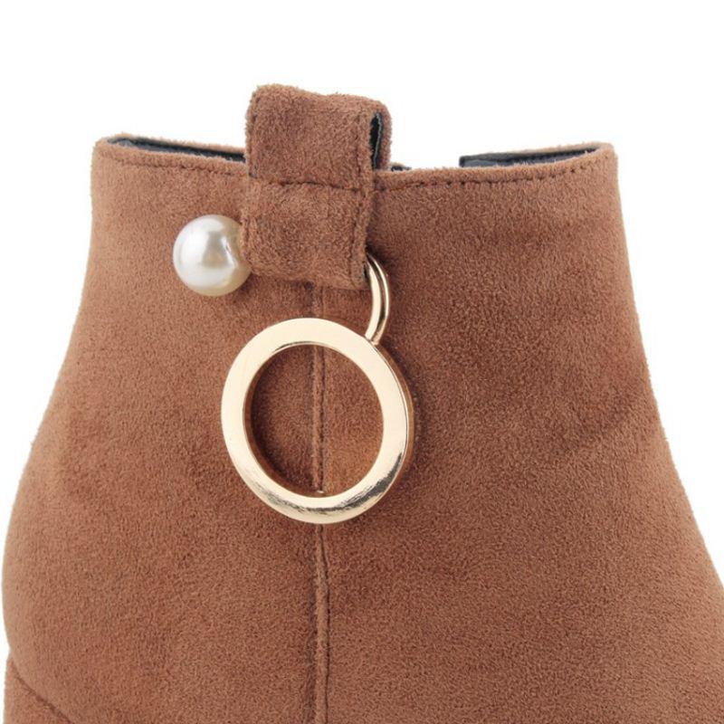 Office Lady Winter Boots Thick Heel 