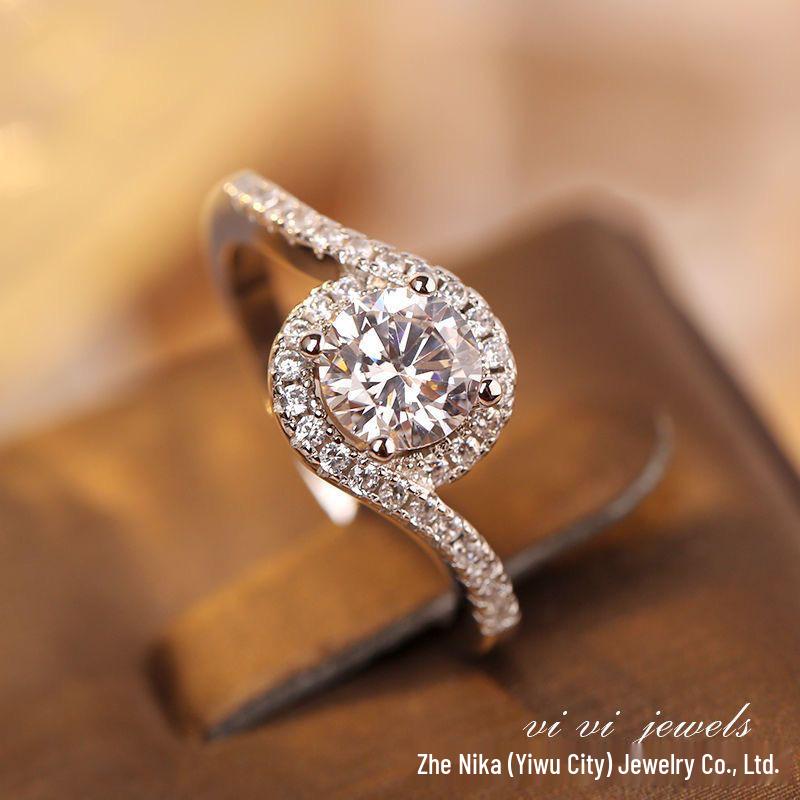 Luxury Adjustable Diamond Couple Wedding Ring - Elegant, Simple, Fashionable