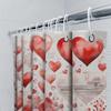 Watercolor Hearts And Roses Shower Curtain For Bathroom Decoration
