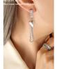 Non-Fading Asymmetrical Zircon Glass Stone Earrings: Fashionable & Versatile European/American Style