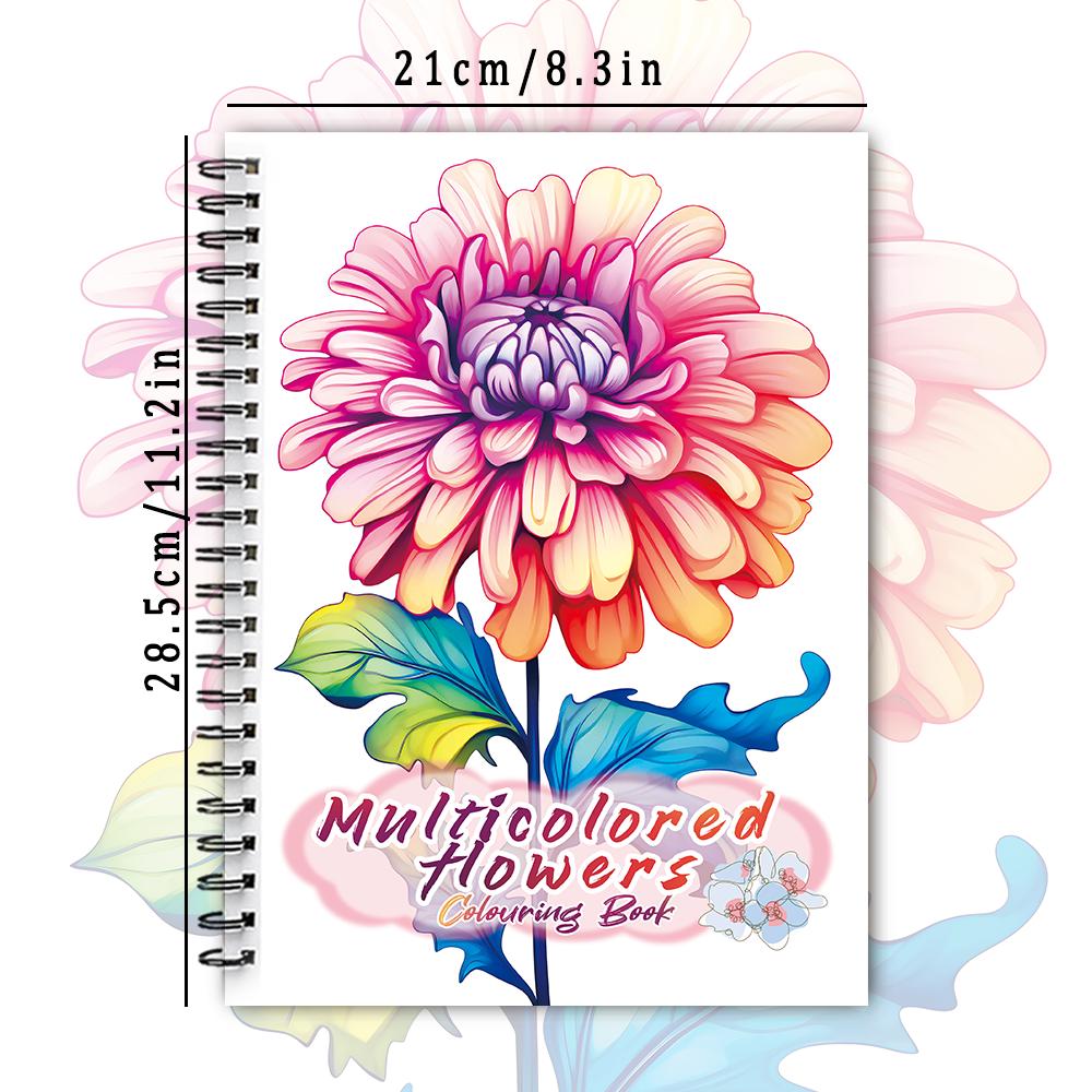 

Книжка-раскраска на спирали - 30 листов, книжка-раскраска для взрослых, 11,2x 8,3 дюйма, плотная бумага 100 г/м², книга для рисования, подарок на праздник возвращения домой фиолетовый