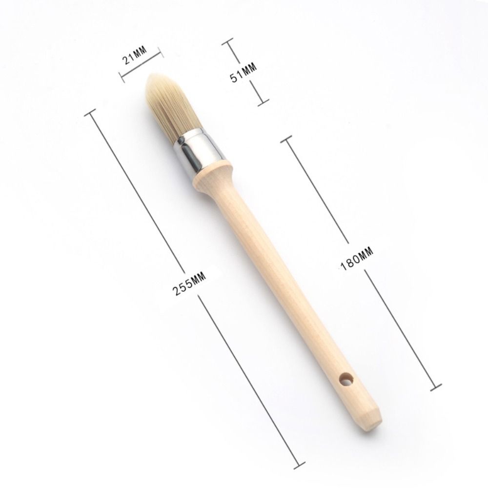 

Wooden handle Paint Brush Thick bristles Wall Brushing Tools Round head brush Ash Removal style 3