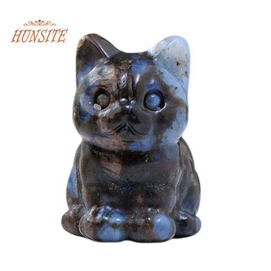 

Статуя кошки из искусственного хрусталя, очаровательный внешний вид, мини-статуэтка счастливого кота H