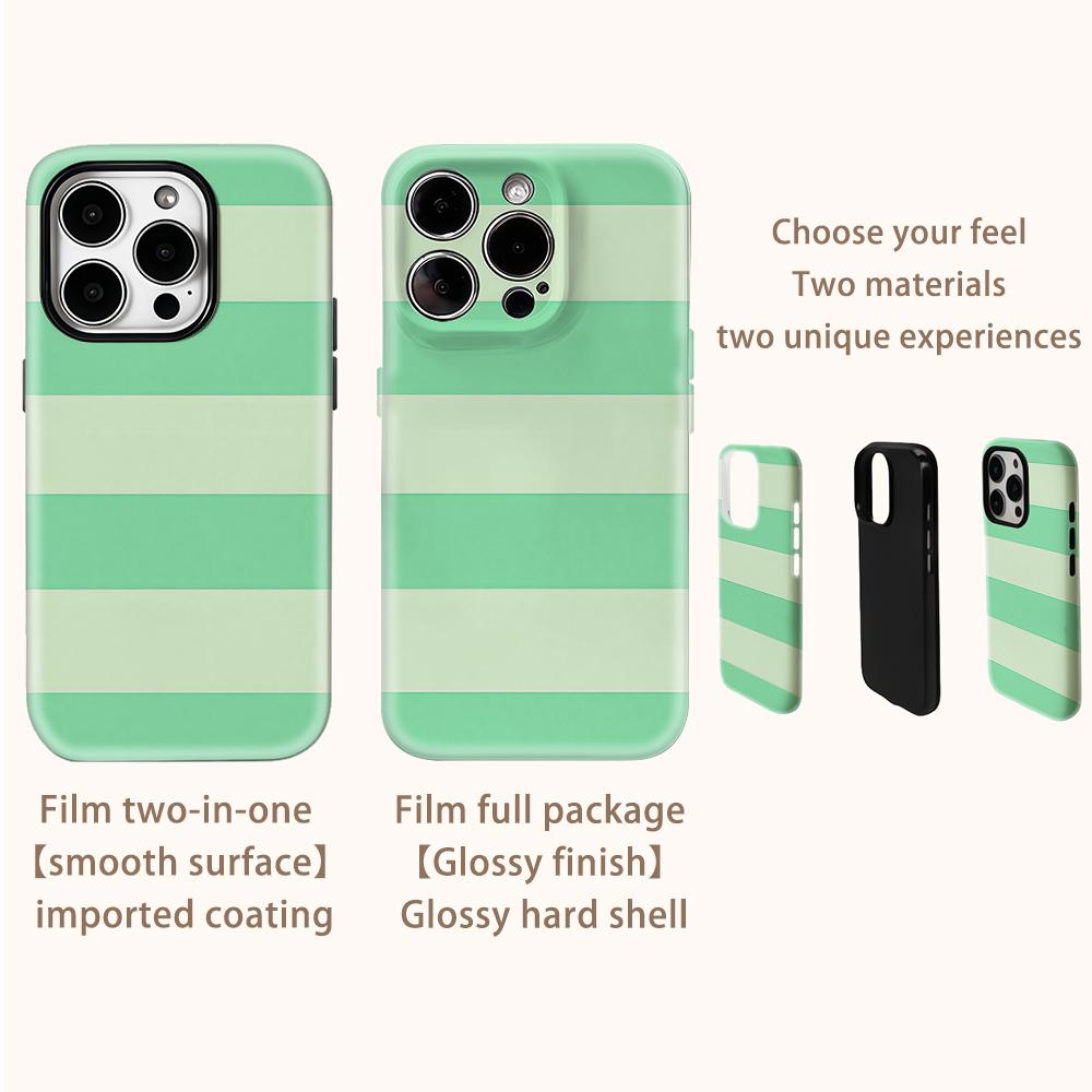 Green Lime Stripe Energy Phone Case for IPhone 16 15 14 13 12 11 X XS XR XSMAX 7 8 Pro Max Plus Double-layer Back Cover