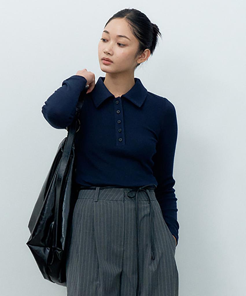 MAKE A TOAST Soft Mix Collared T-Shirt (Navy) Mbfsto025Nv