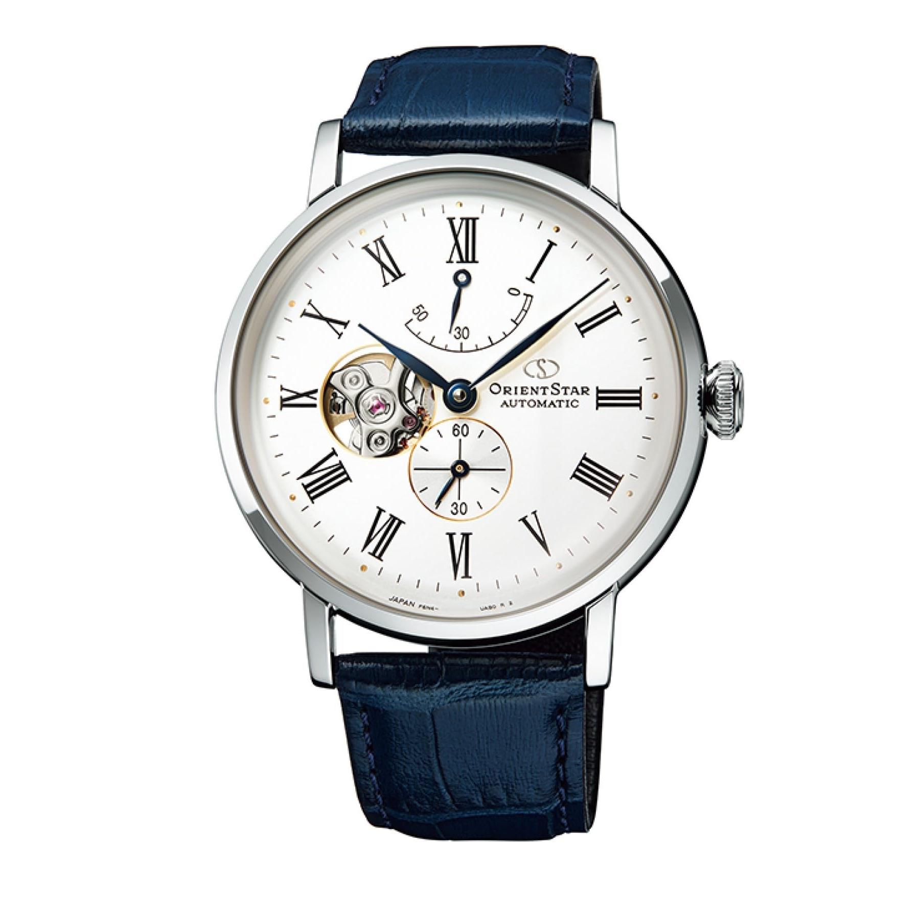 

[ORIENT STAR] Чоловічий автоматичний годинник Classic Semi-Skeleton, Open Heart, японського виробництва, 2 роки гарантії, білий/срібний, RK-AV0003S