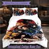 Personalized 3Pcs Bedding SetDemon Slayer Custom Text Duvet Cover Pillowcase Set Bedroom Gift