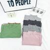 Kids' and Parents' Striped Long Sleeve T-shirt - Semi-High Collar Elastic Layer for Autumn/Winter