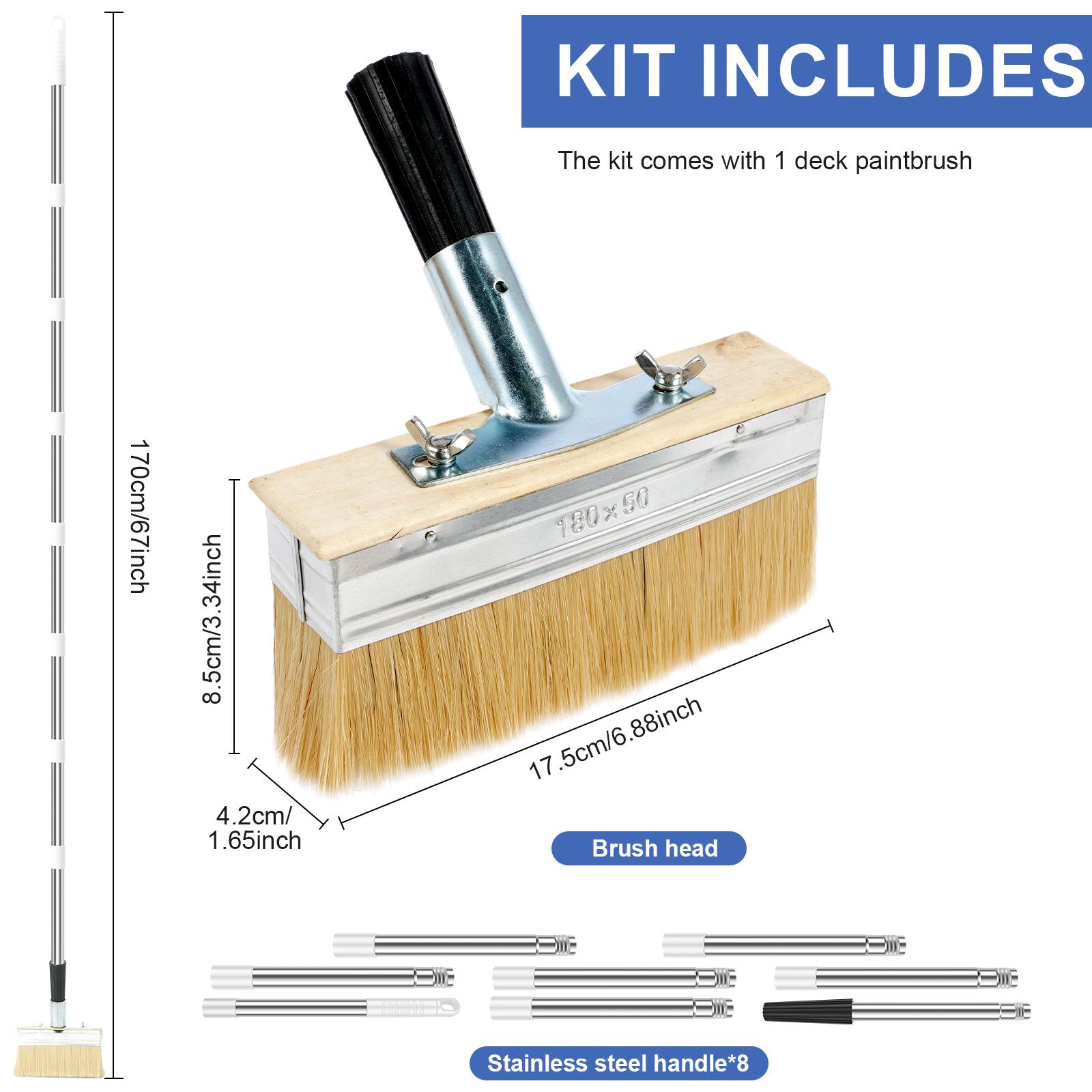 

Deck Stain Brush with Long Handle Deck Paint Brush Paint Brushes Set for Painting Wood Deck, Masonry, Fence, Wall and Furniture