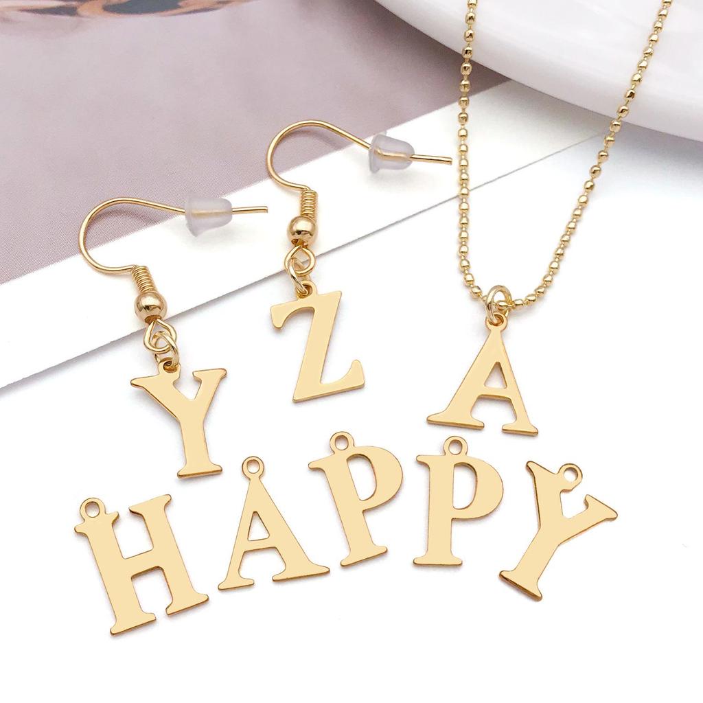 Stainless Steel Alphabet Pendant Jewelry Accessories for DIY Necklaces, Bracelets & Earrings