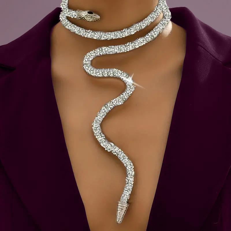 Necklace Spice Girl Sexy Serpentine Twisted Design Wind Necklace Collar Bracelet Adjustable