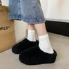 Women Winter Thick Sole Warm Fluffy Slippers Fashion Cozy Indoor House Slides Woman Increase Non Slip Plush Warm Cotton Slippers