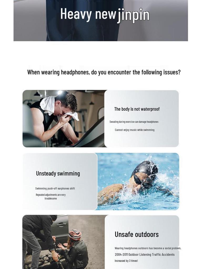 Shokz Pro True Wireless Noise-Cancelling Bone Conduction Bluetooth Swimming Earbuds, Open-Ear Sports Model S710